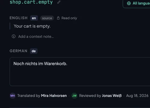 The reworded value, approved, with the reviewer's name under it
